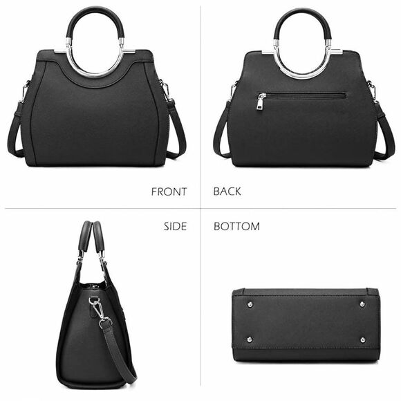 ♥️ Women's Handbags Designer Purses Satchel 
Structured Shoulder black patent - Picture 13 of 16